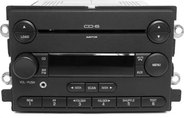 Alt view image 2 of 6 - 2005 Ford Freestyle OEM AM/FM Radio 6 CD Player w Auxiliary Input 5F9T-18C815-HB