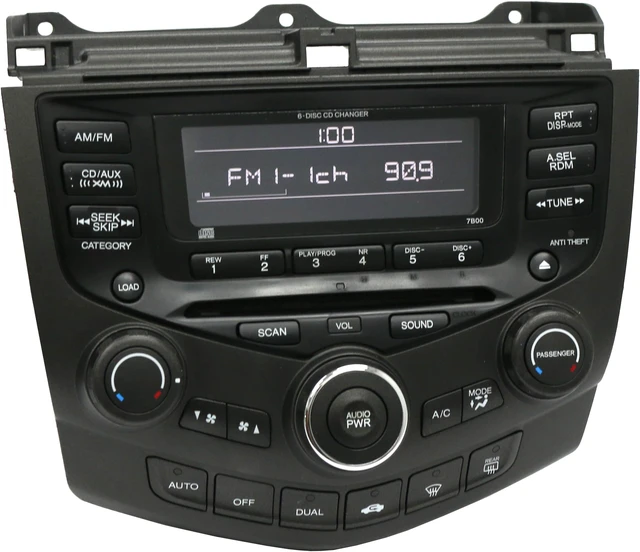 Main image of 2005-07 Honda Accord AM FM XM Radio 6 CD w Temp Controls 39175-SDR-A210-M2 7B00