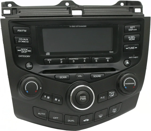 Alt view image 2 of 6 - 2005-07 Honda Accord AM FM XM Radio 6 CD w Temp Controls 39175-SDR-A210-M2 7B00