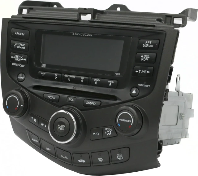 Alt view image 3 of 6 - 2005-07 Honda Accord AM FM XM Radio 6 CD w Temp Controls 39175-SDR-A210-M2 7B00