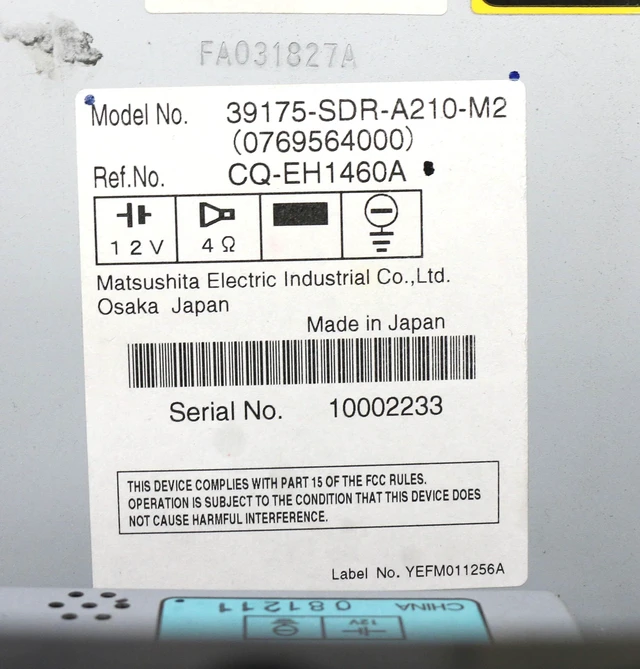 Alt view image 6 of 6 - 2005-07 Honda Accord AM FM XM Radio 6 CD w Temp Controls 39175-SDR-A210-M2 7B00