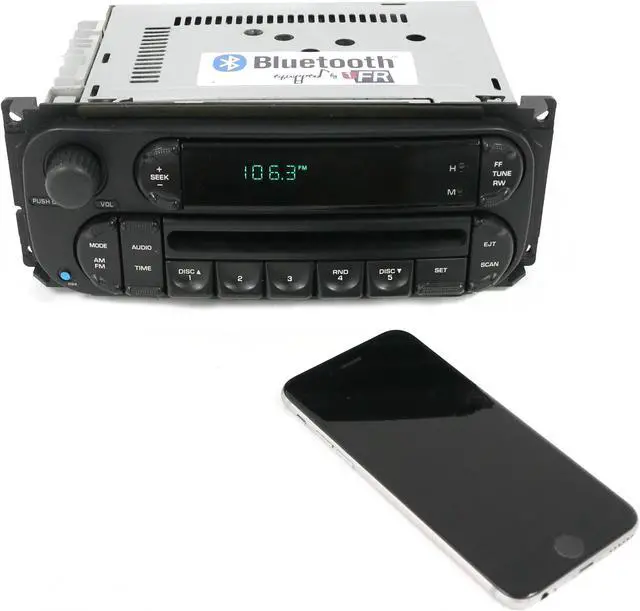 Alt view image 4 of 7 - Chrysler Jeep Dodge RBK Digital 22-10 Radio 02-07 AM FM CD Bluetooth Pigtail Aux