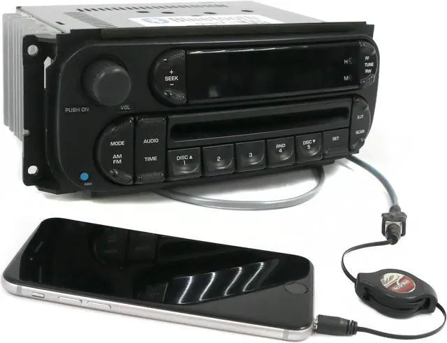 Alt view image 2 of 7 - Chrysler Jeep Dodge RBK Digital 22-10 Radio 02-07 AM FM CD Bluetooth Pigtail Aux