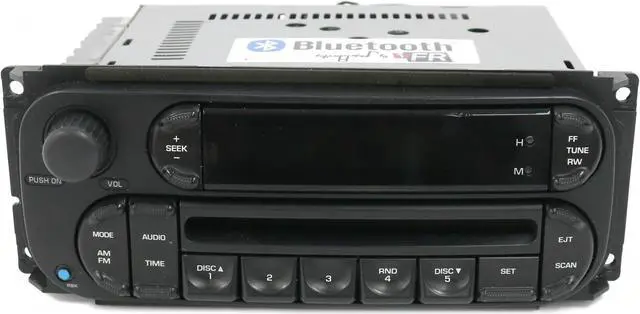 Alt view image 5 of 7 - Chrysler Jeep Dodge RBK Digital 22-10 Radio 02-07 AM FM CD Bluetooth Pigtail Aux