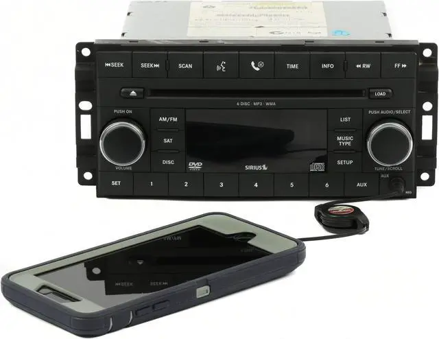 Main image of 2007-11 Dodge Chrysler Jeep AM FM 6 CD DVD Aux Input Satellite 05064112AK REQ