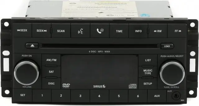 Alt view image 2 of 7 - 2007-11 Dodge Chrysler Jeep AM FM 6 CD DVD Aux Input Satellite 05064112AK REQ
