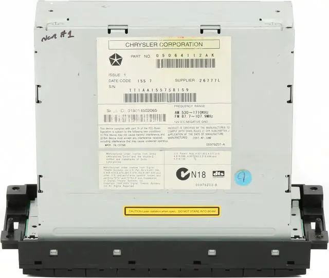 Alt view image 7 of 7 - 2007-11 Dodge Chrysler Jeep AM FM 6 CD DVD Aux Input Satellite 05064112AK REQ