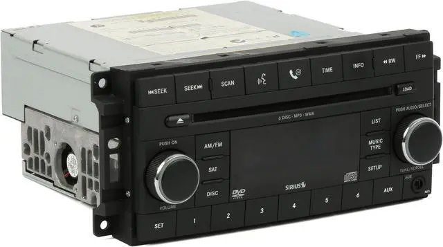 Alt view image 3 of 7 - 2007-11 Dodge Chrysler Jeep AM FM 6 CD DVD Aux Input Satellite 05064112AK REQ