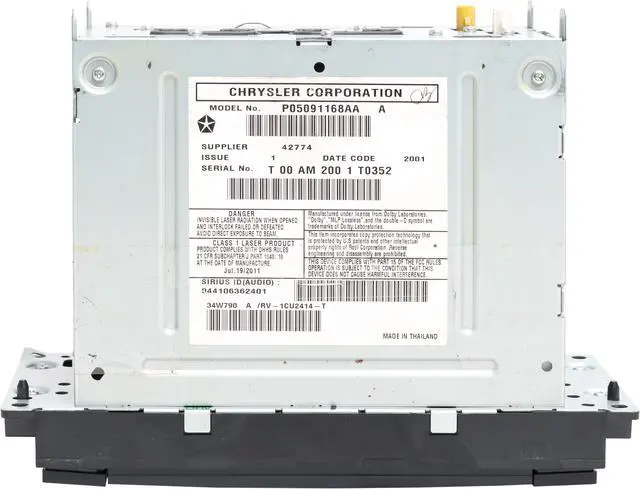 Alt view image 5 of 5 - 2010-2014 Chrysler Dodge Jeep OEM Original AM FM XM Radio CD DVD P05091168AA