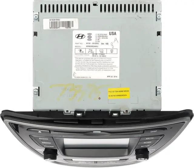 Alt view image 5 of 5 - 2014-16 Hyundai Elantra AM FM Radio XM Single Disc CD MP3 Player 96180-3X165GU