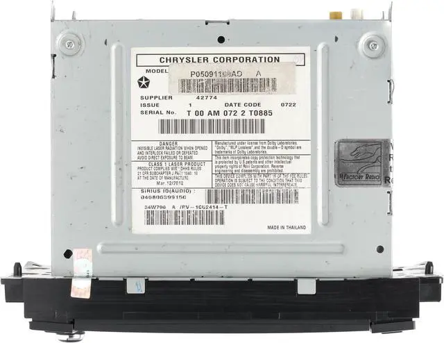 Alt view image 5 of 5 - 2010-2014 Dodge Avenger AM FM Sat Radio Single CD DVD Player Aux P05091168AD RBZ