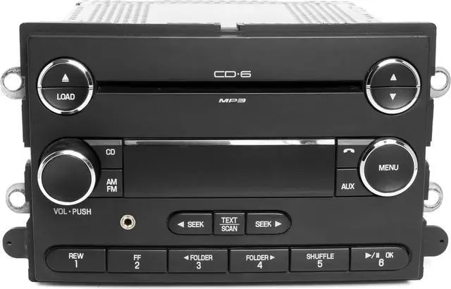 Alt view image 2 of 6 - 2008-09 Ford Taurus X OEM AM FM Mp3 6 CD Radio w Auxiliary Input 8F9T-18C815-HA
