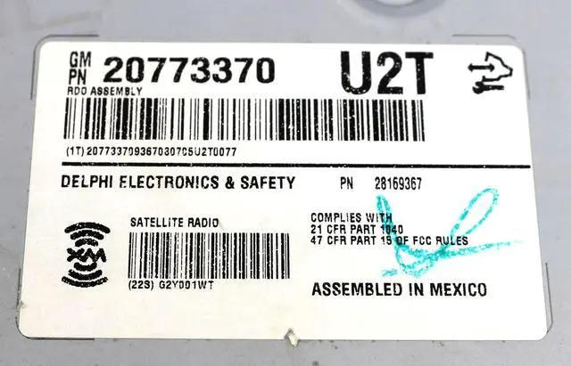 Alt view image 6 of 6 - Cadillac 2008-14 CTS AM FM Radio Single CD Player Navigation Ready 20773370 U2T