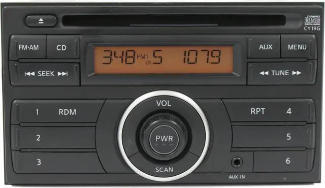 Alt view image 2 of 7 - 2012-14 Nissan Versa AM FM Radio Single Disc CD/MP3 Player Face CY19G 281853AN0A