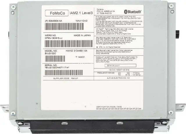 Alt view image 5 of 5 - 2014-2016 Jaguar F Type XF AM FM MP3 With Single-Disc CD Player CF6N-18C815-JJ