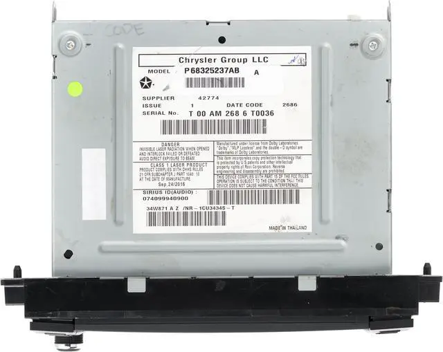 Alt view image 5 of 5 - 2012-20 Dodge Caravan Audio Radio 6.5" Screen Navigation Part 68325237AB Opt RHB