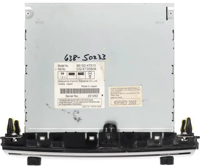 Alt view image 5 of 5 - 2006-2009 Toyota Prius Radio AM FM w 6 Disc CD Part Number 86120-47210 ID 51825