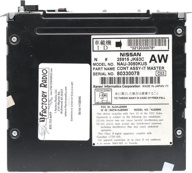 Alt view image 5 of 5 - 2008-2009 INFINITI G35 G37 AM FM With Single Disc CD Player Navi Ready 25915-1NC5A