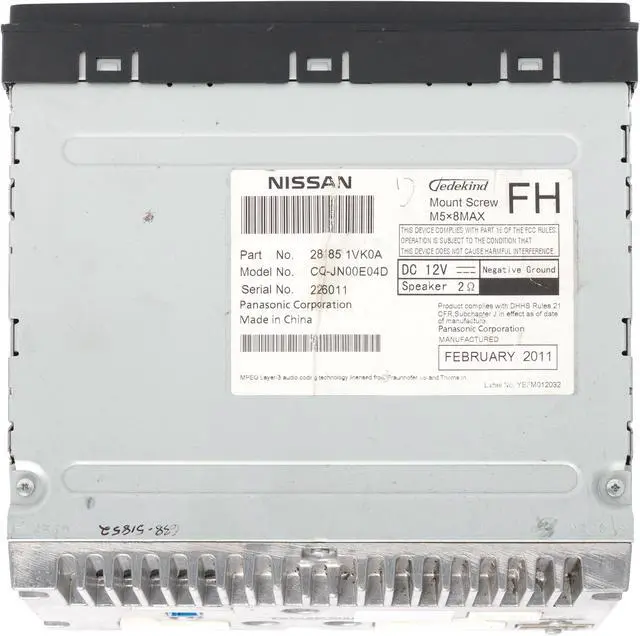 Alt view image 5 of 5 - 2011-2012 Nissan Rogue AM FM Radio Single Disc CD w Display 281851VK0A Opt PY22G