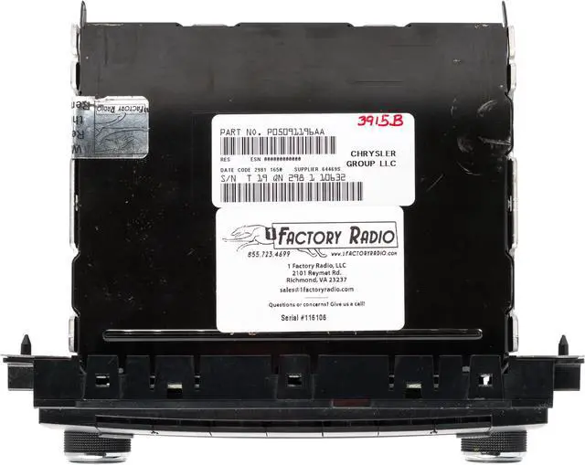 Alt view image 5 of 5 - 2012-2014 Jeep Wrangler AM FM Radio Single Disc MP3 Player AUX P05091196AA RES