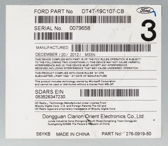 Alt view image 5 of 5 - Ford Edge 2013 Lincoln MKX Radio AM FM Single Disc CD Receiver DT4T-19C107-CB