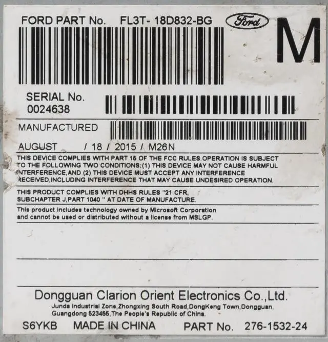 Alt view image 5 of 5 - 2015-2017 Ford F150 Truck AM FM Radio Faceless Part Number FL3T-18D832-BG OEM