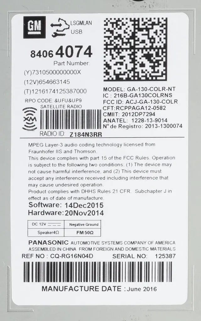 Alt view image 5 of 5 - UNLOCKED 2016-17 Chevrolet Equinox AM FM Receiver MP3 USB Sirius Ready 84064074