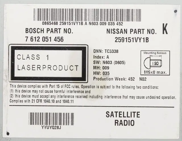 Alt view image 5 of 5 - 2013-2015 Nissan Rogue AMFM SAT Radio 6 Disc CD Player GPS Navigation 259151VY1B