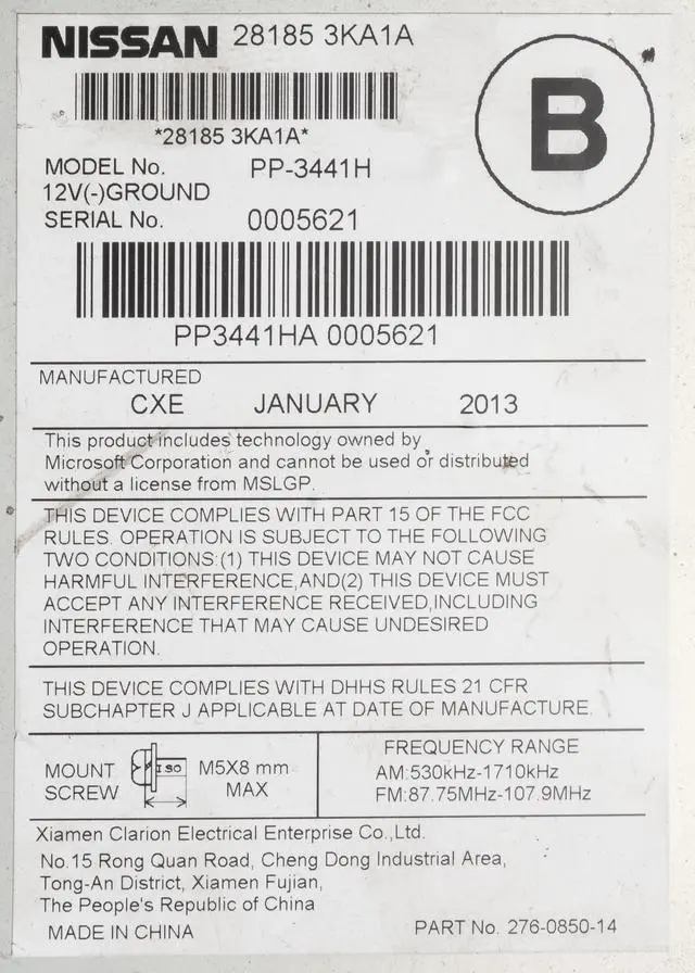 Alt view image 5 of 5 - 2013-2016 Nissan Pathfinder AMFM Radio 6 Disc CD MP3 Player Aux Input 281853KA1A