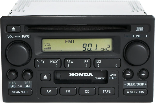 Main image of Honda Accord 2001-02 Radio AM FM CD Cassette Player 39101-S84-A510-M1 Face 2XA1