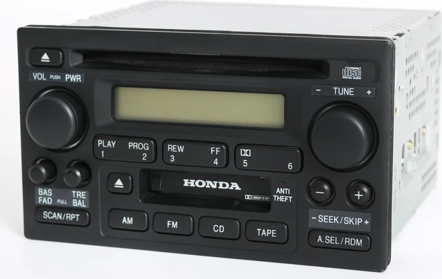 Alt view image 3 of 6 - Honda Accord 2001-02 Radio AM FM CD Cassette Player 39101-S84-A510-M1 Face 2XA1