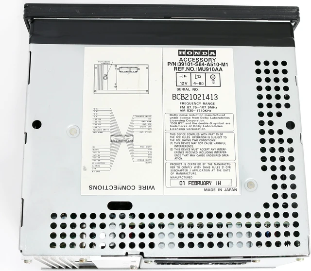 Alt view image 6 of 6 - Honda Accord 2001-02 Radio AM FM CD Cassette Player 39101-S84-A510-M1 Face 2XA1
