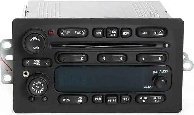 Alt view image 3 of 7 - UNLOCKED 03-05 Chevy GMC Truck AMFM 6 Disc CD Radio w Aux Input & Cable 10357886