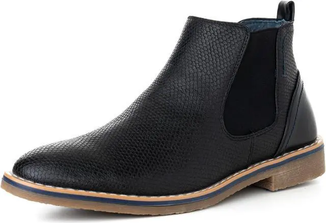 Main image of Alpine Swiss Mens Nash Chelsea Boots Snakeskin Ankle Boot Genuine Leather Lined