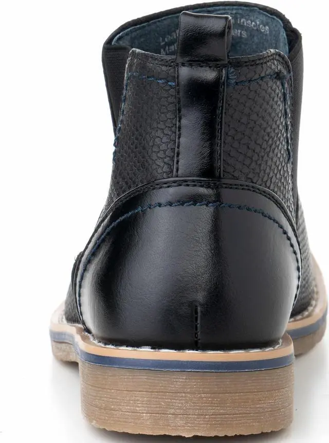 Alt view image 5 of 7 - Alpine Swiss Mens Nash Chelsea Boots Snakeskin Ankle Boot Genuine Leather Lined