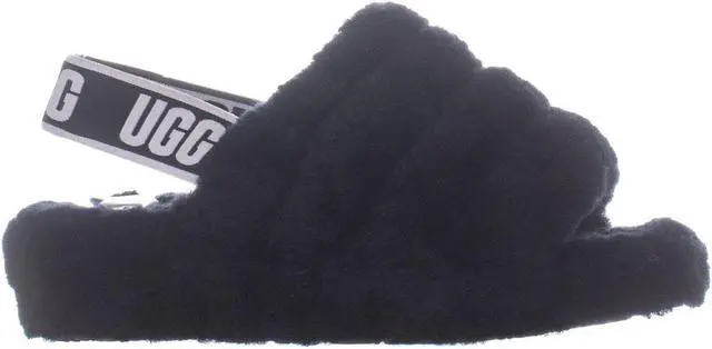 Alt view image 4 of 6 - UGG Australia Fluff Yeah Slide Sandals, Black, 6 US / 37 EU