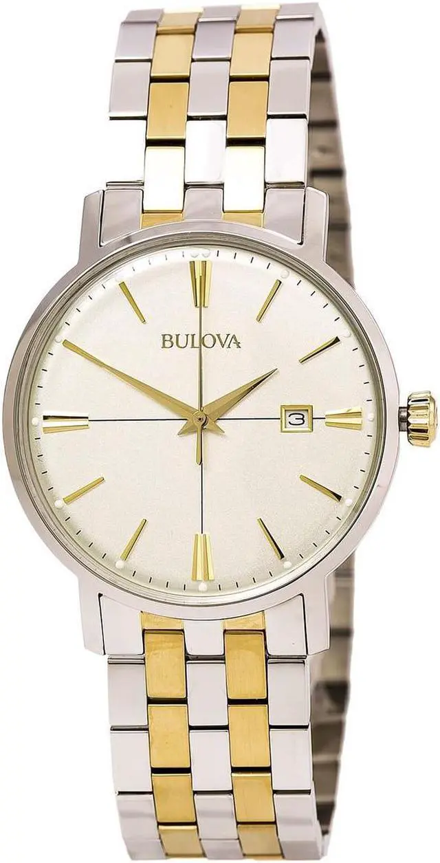 Alt view image 11 of 20 - Bulova 98B255 Men's Stainless Steel Two-tone Bracelet Band Grey Dial Watch