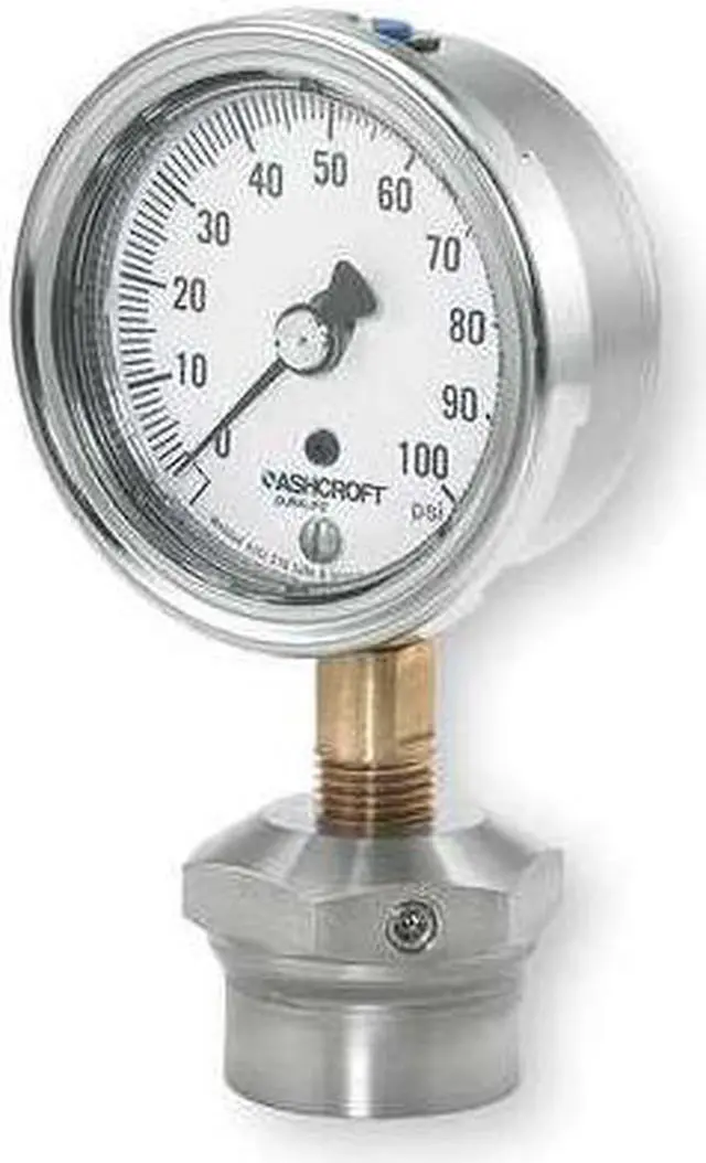 Main image of ASHCROFT 251009AW02L/310SSLXCG100 Pressure Gauge with Diaphragm Seal, 0 to 100