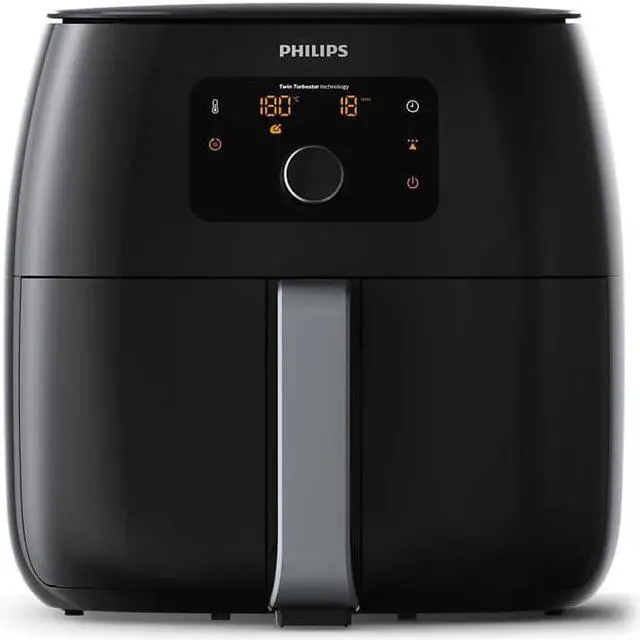 Alt view image 5 of 16 - Philips Avance Collection XXL Digital Twin TurboStar Airfryer Black/Silver - HD9650/96