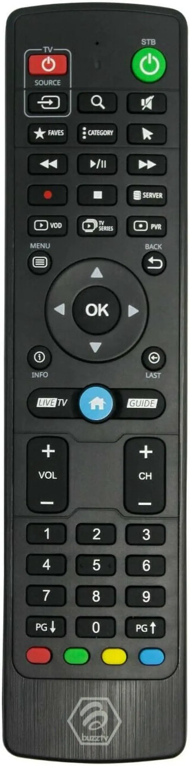 Alt view image 2 of 4 - BuzzTV IR-100 Original Factory Replacement Remote Control XR4000 / XRS4000 / E1