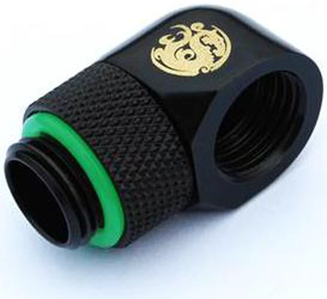 Alt view image 5 of 12 - Bitspower G1/4" Male to Female Extender Fitting, 90? Rotary, Matte Black