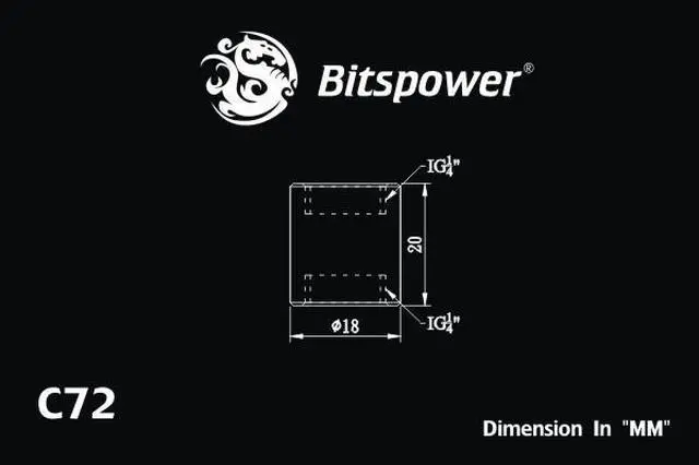 Alt view image 3 of 8 - Bitspower G1/4" Female to Female Extender, 20mm, Matte Black