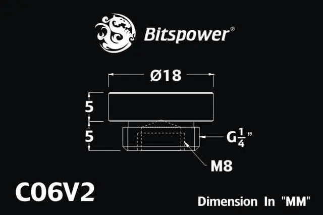 Alt view image 5 of 10 - Bitspower G1/4" Stop Fitting V2, Matte Black