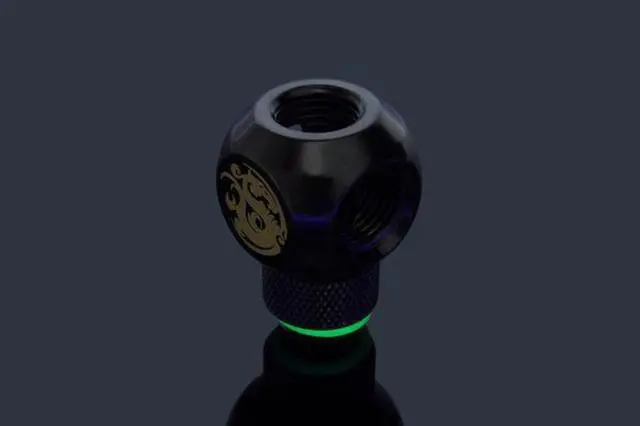 Alt view image 4 of 9 - Bitspower G1/4" Q-Rotary Extender Fitting with Triple G1/4" Female Ports, Rotary, Matte Black