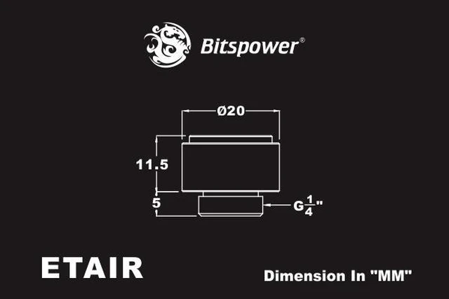 Alt view image 2 of 8 - Bitspower G1/4" Air Exhaust Fitting, Silver Shining