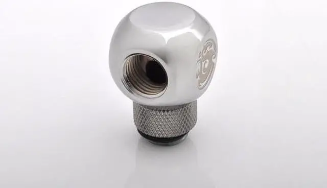 Alt view image 2 of 4 - Bitspower BP-TR-C G1/4" Silver Shining T-Rotary IG1/4"X2 Extender