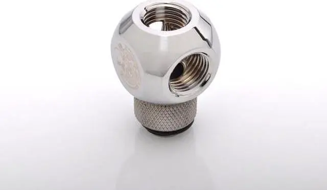 Alt view image 2 of 7 - Bitspower G1/4" Q-Rotary Extender Fitting with Triple G1/4" Female Ports, Rotary, Silver Shining