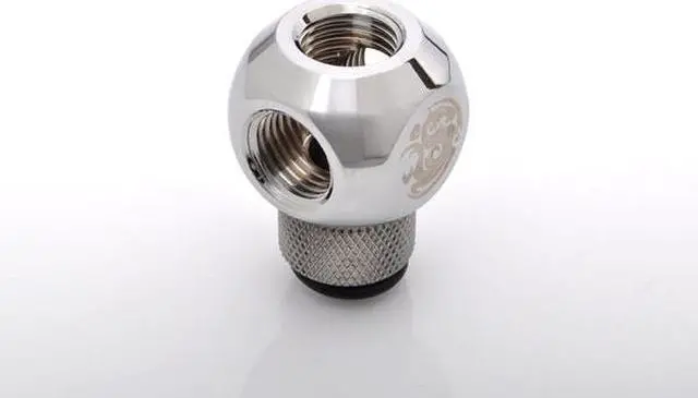 Alt view image 4 of 7 - Bitspower G1/4" Q-Rotary Extender Fitting with Triple G1/4" Female Ports, Rotary, Silver Shining