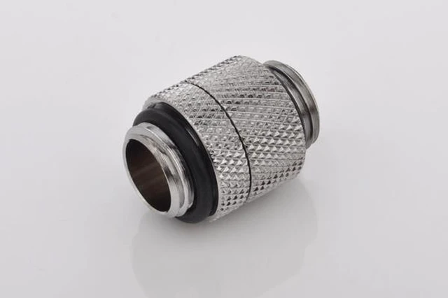 Main image of Bitspower G1/4" Male to Male Extender Fitting (14mm), Rotary, Silver Shining