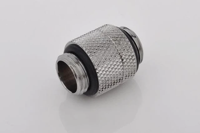 Alt view image 4 of 9 - Bitspower G1/4" Male to Male Extender Fitting (14mm), Rotary, Silver Shining